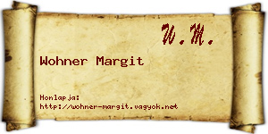Wohner Margit névjegykártya